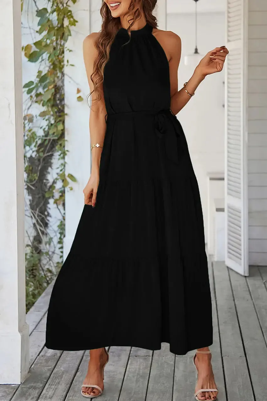 Sleeveless Halter Neck  Boho Dresses