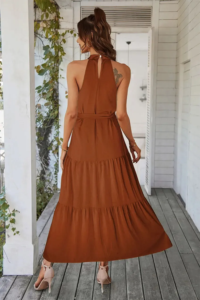 Sleeveless Halter Neck  Boho Dresses