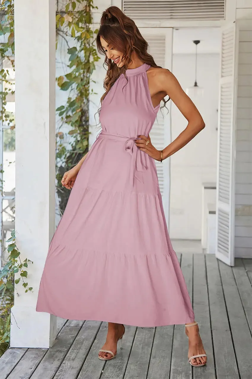 Sleeveless Halter Neck  Boho Dresses