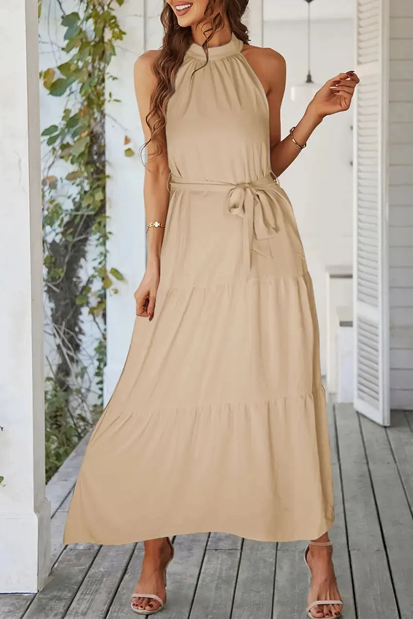 Sleeveless Halter Neck  Boho Dresses