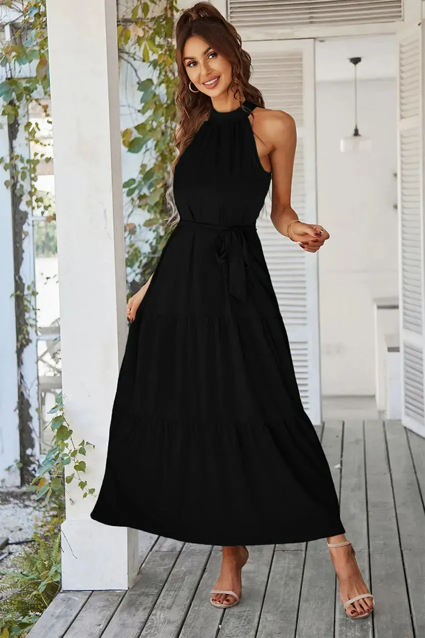 Sleeveless Halter Neck  Boho Dresses