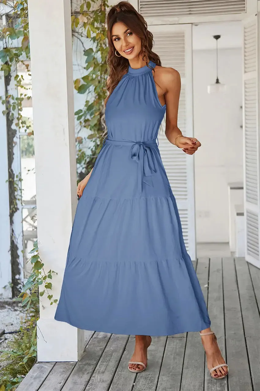 Sleeveless Halter Neck  Boho Dresses