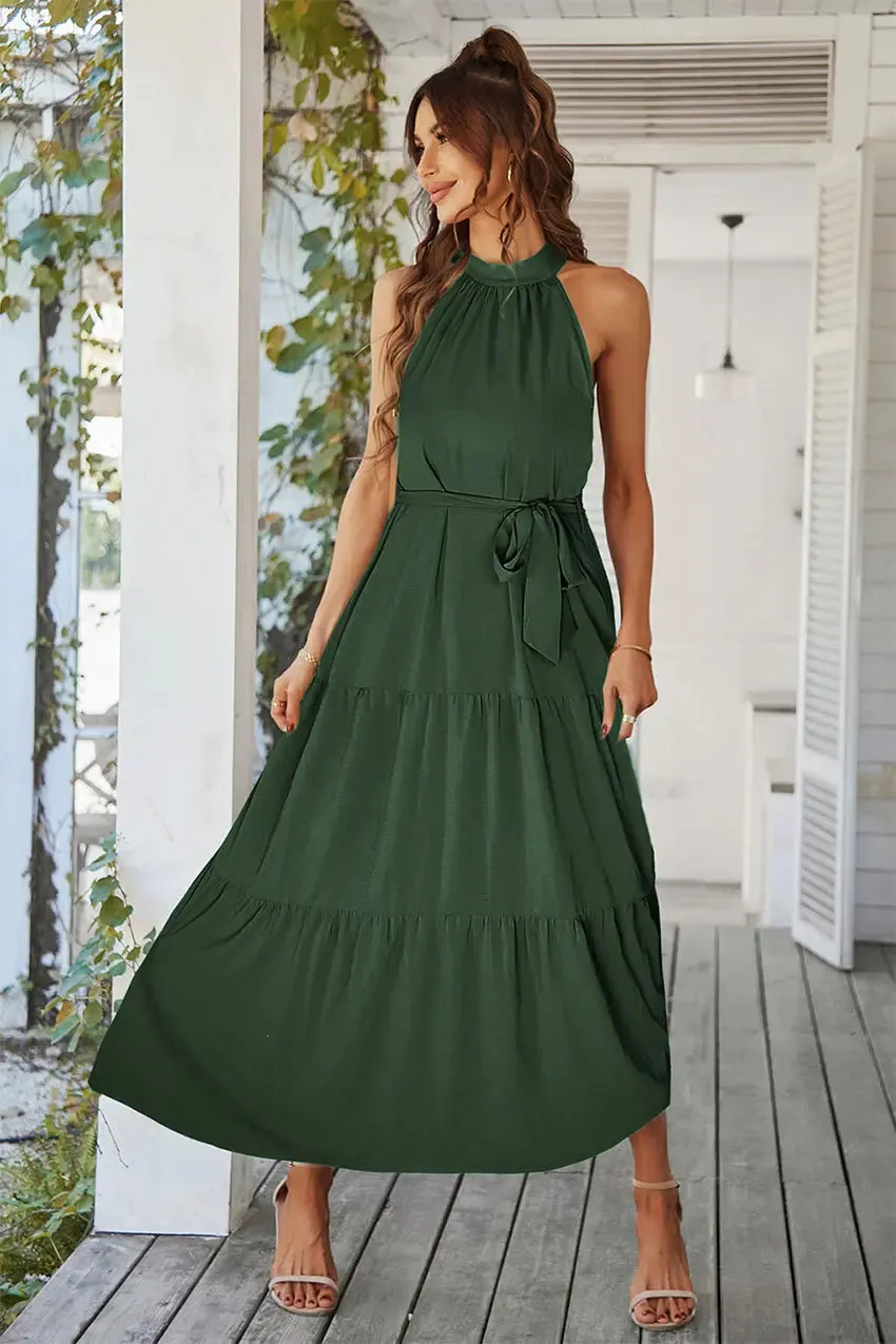 Sleeveless Halter Neck  Boho Dresses