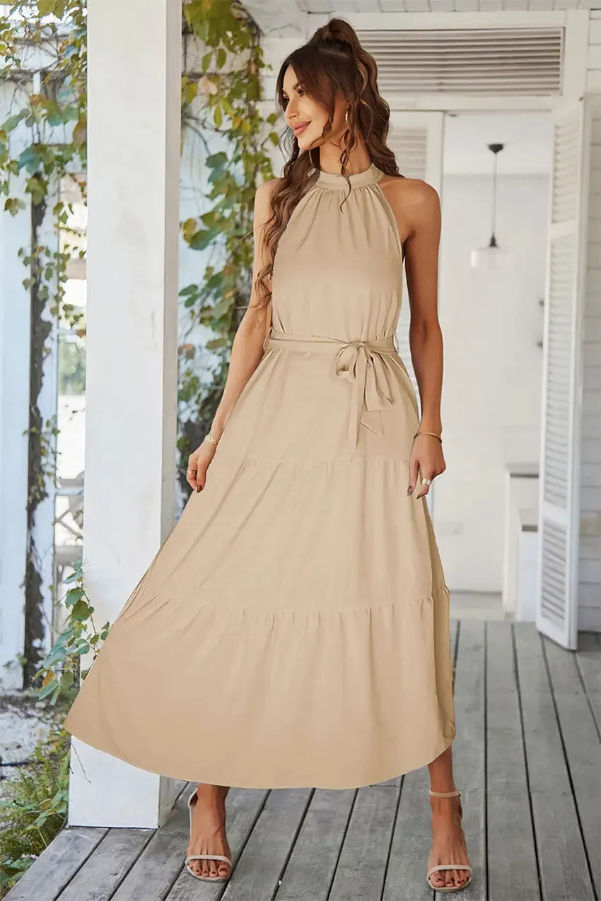 Sleeveless Halter Neck  Boho Dresses