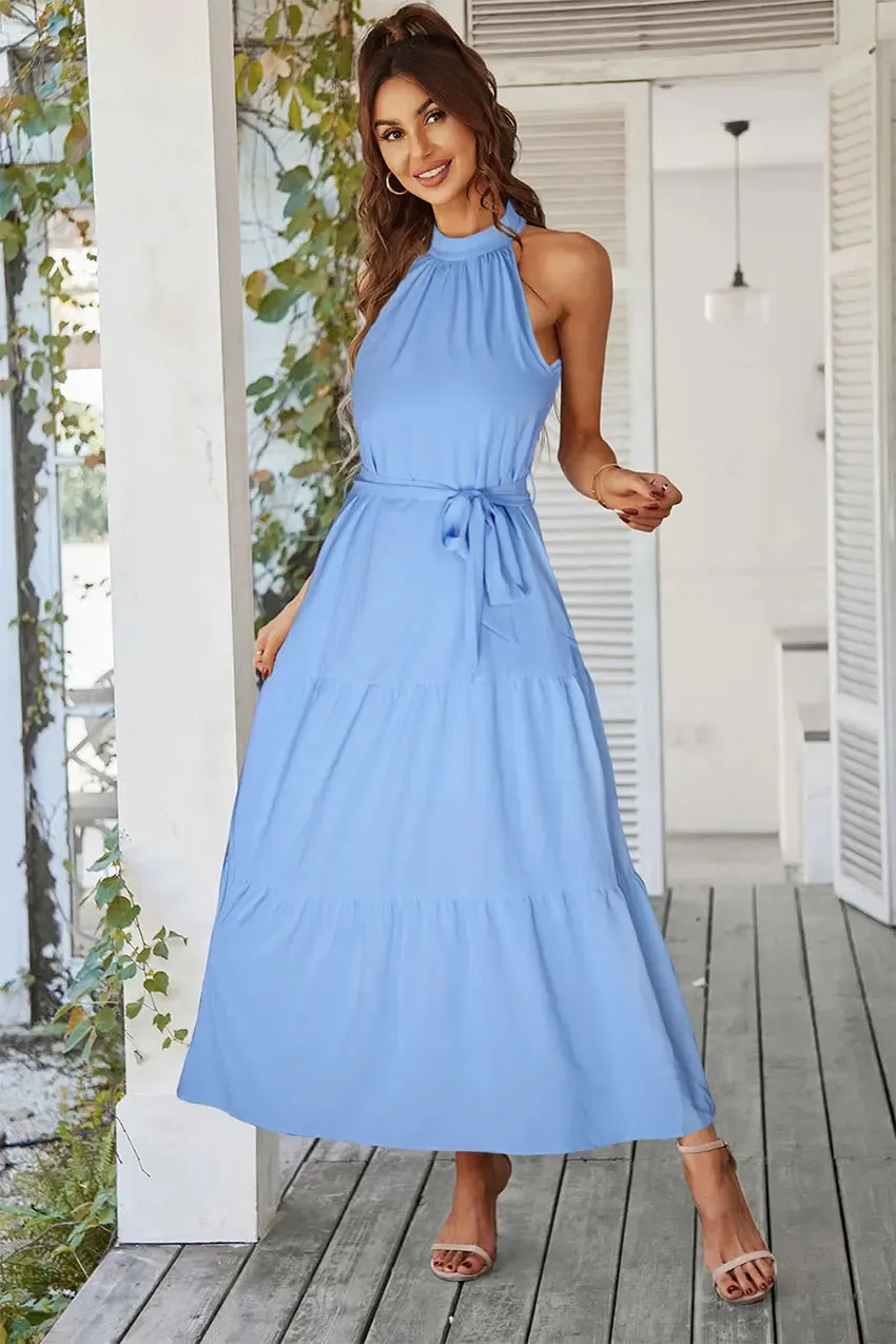 Sleeveless Halter Neck  Boho Dresses