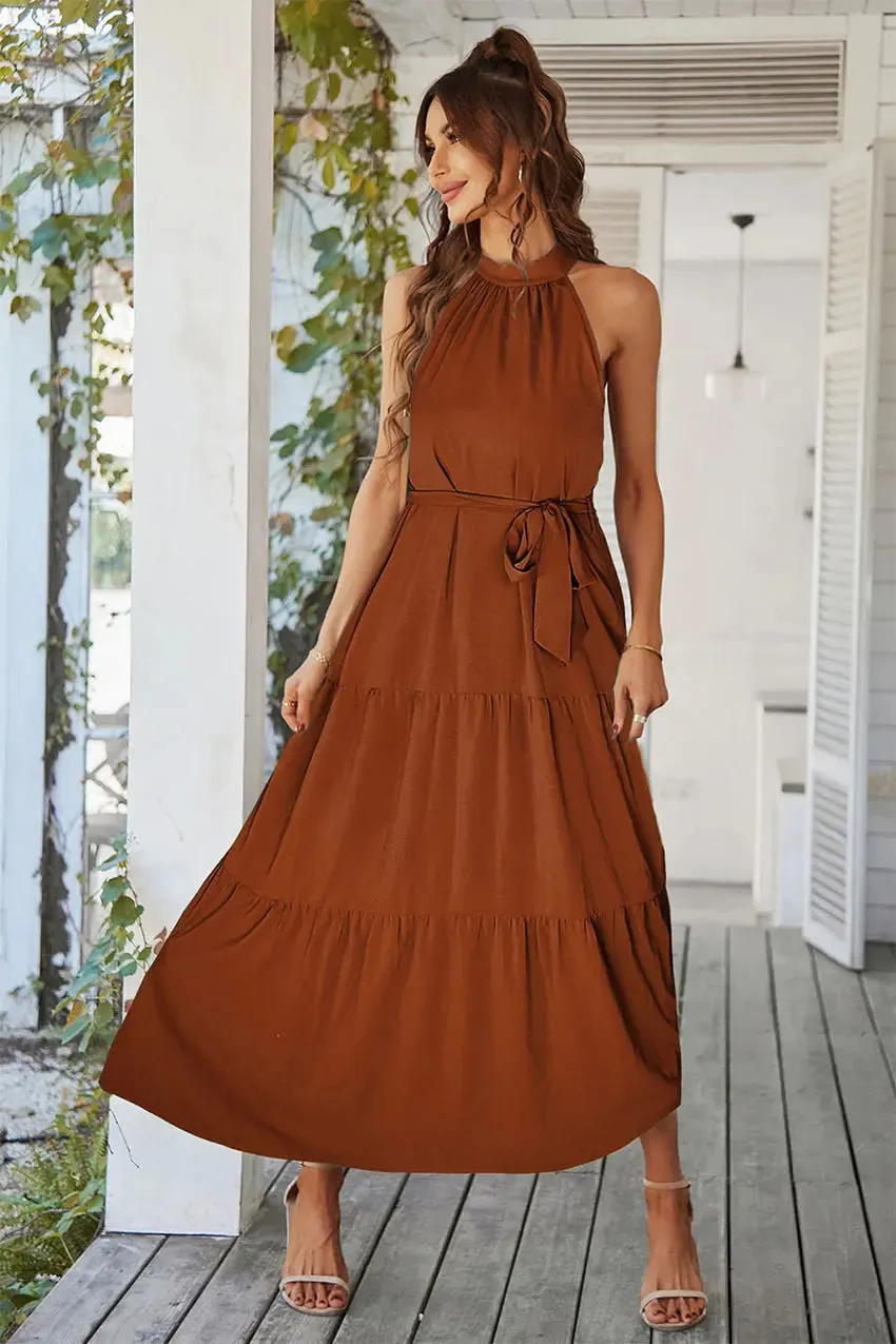 Sleeveless Halter Neck  Boho Dresses