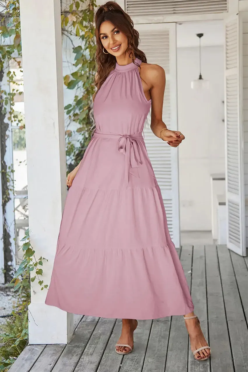 Sleeveless Halter Neck  Boho Dresses