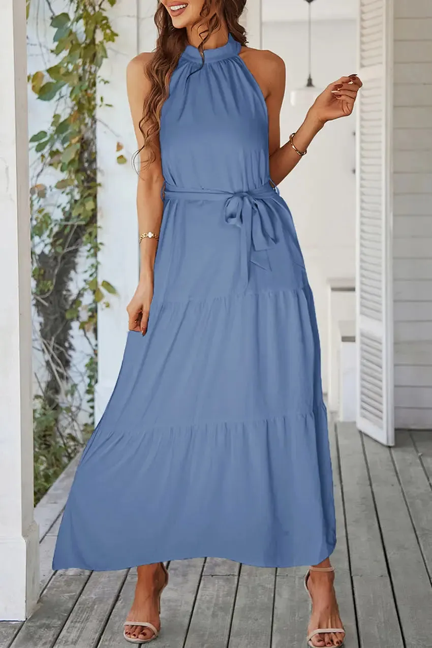 Sleeveless Halter Neck  Boho Dresses