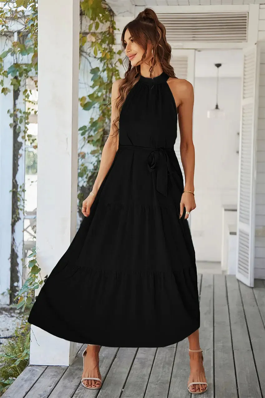 Sleeveless Halter Neck  Boho Dresses