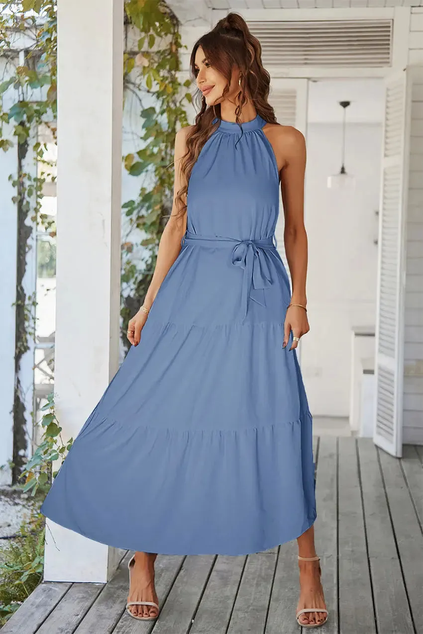 Sleeveless Halter Neck  Boho Dresses