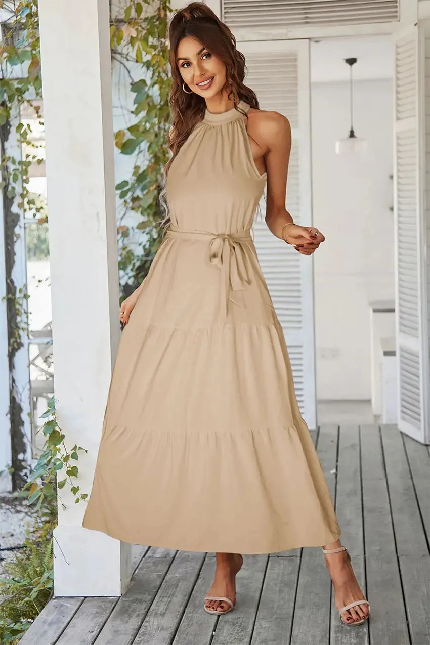 Sleeveless Halter Neck  Boho Dresses