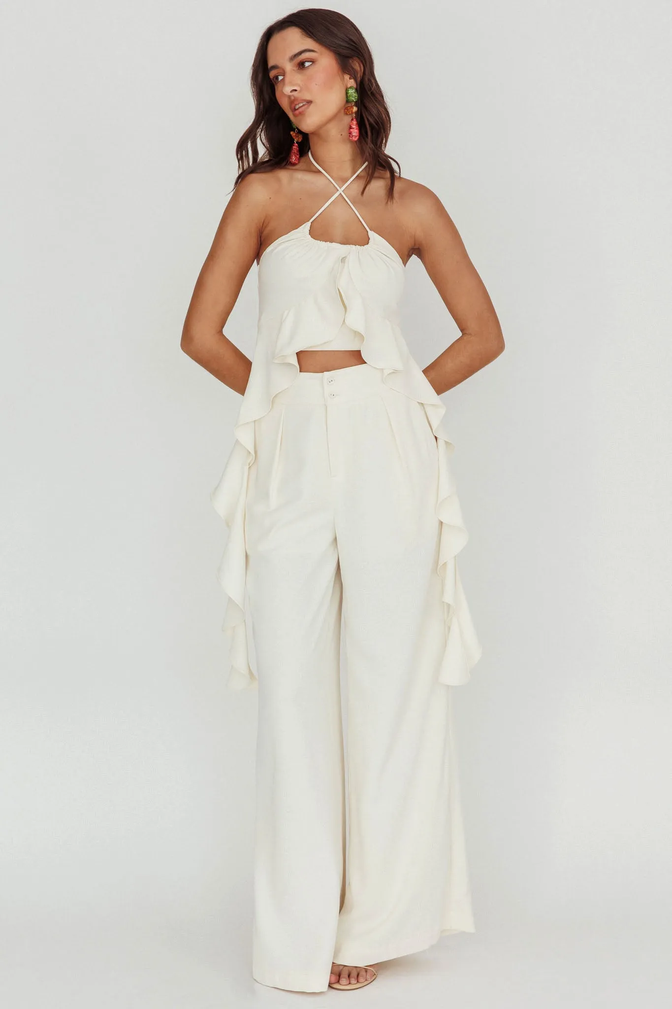 Songbird Wide Leg Pants Bone