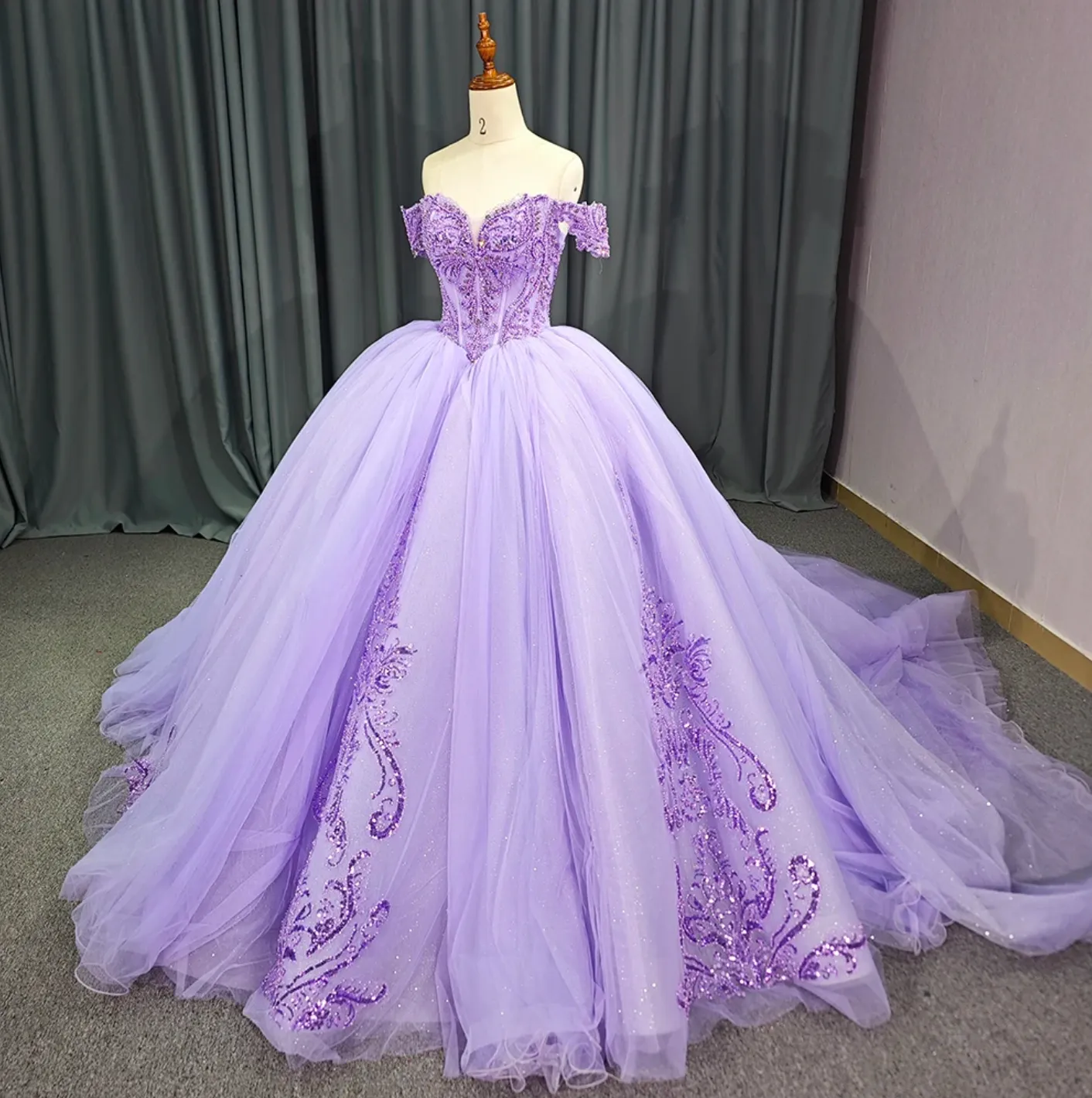 Sparkling Purple Sweetheart Quinceanera Dress