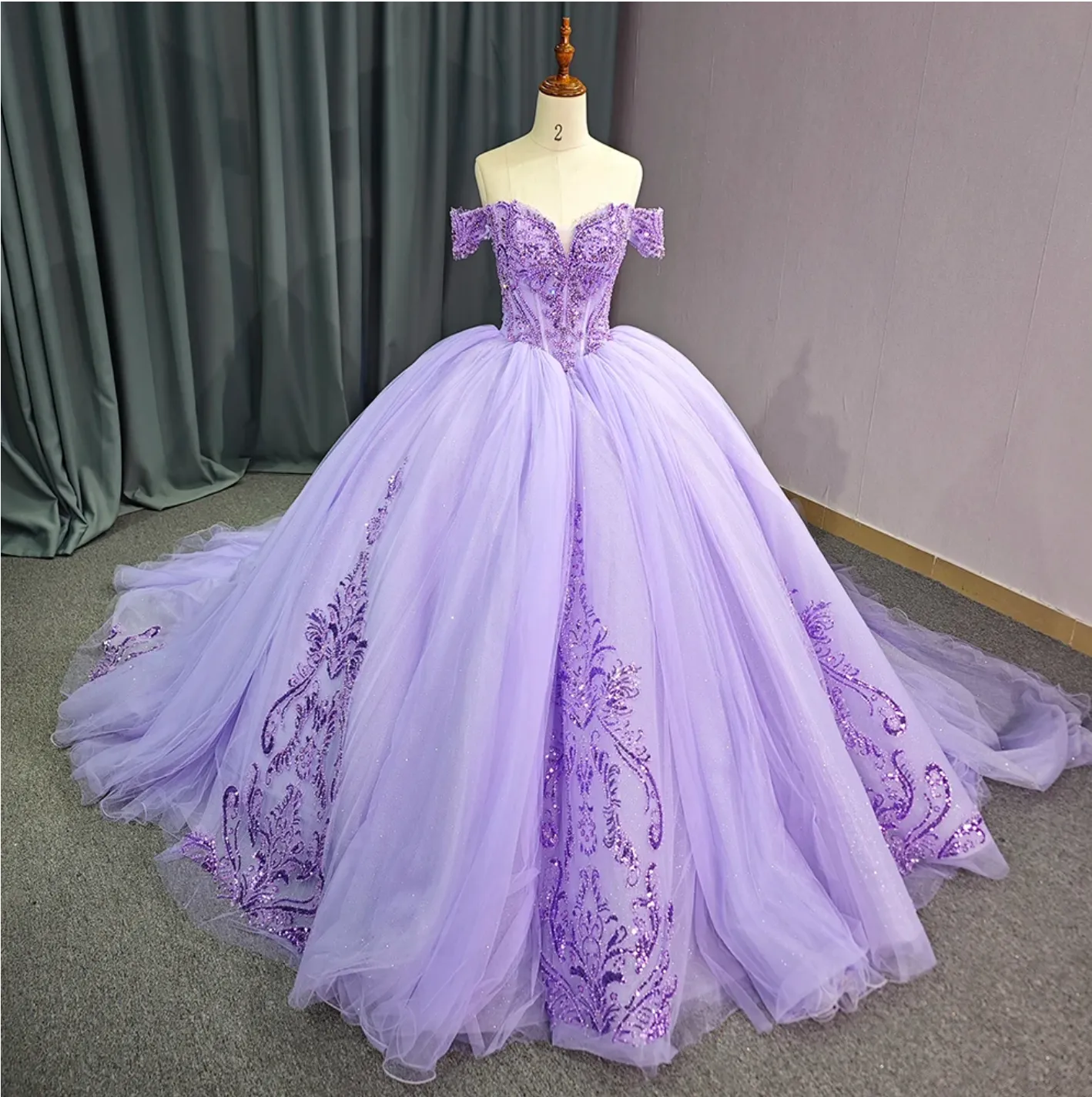 Sparkling Purple Sweetheart Quinceanera Dress