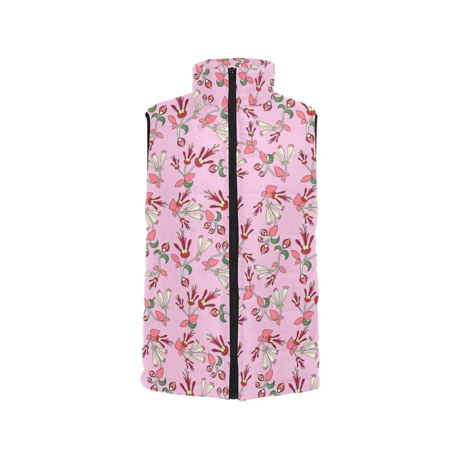 Strawberry Floral Men's Padded Vest Jacket