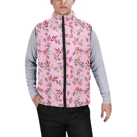 Strawberry Floral Men's Padded Vest Jacket