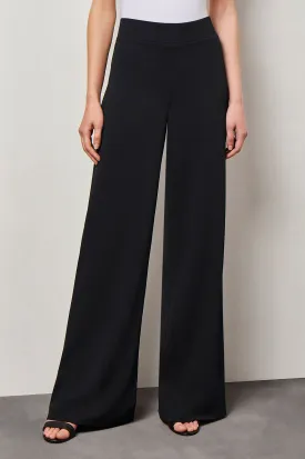 Stretch Deco Crepe Wide-Leg Pants