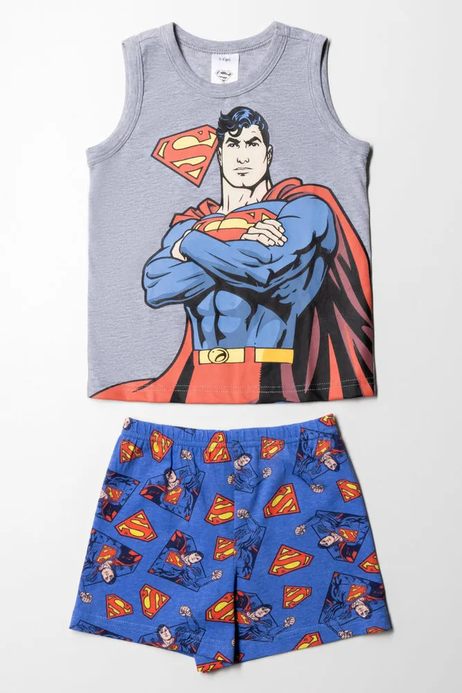 Superman Sleeveless Pyjamas Grey