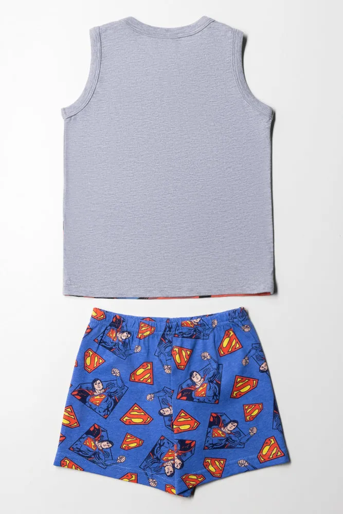 Superman Sleeveless Pyjamas Grey