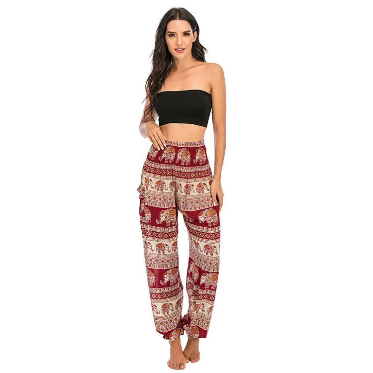 Thailand Elephant Bloomers Yoga Clothes Casual Trousers