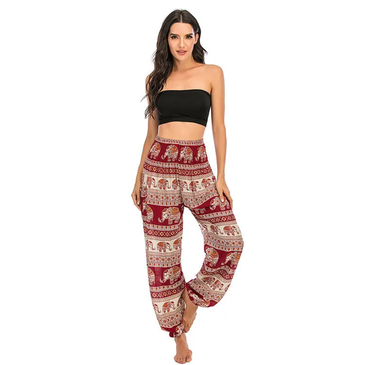 Thailand Elephant Bloomers Yoga Clothes Casual Trousers