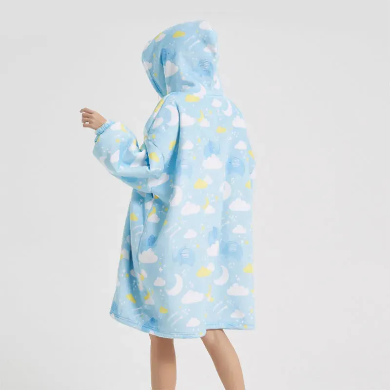 Thick Plush Fleece Oversized Hoodie dress Sleepwear Pajamas Homewear