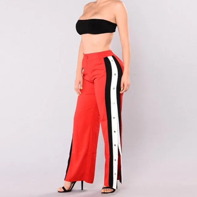 VenusFox Split Side Long Wide Leg Pants