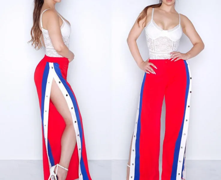 VenusFox Split Side Long Wide Leg Pants