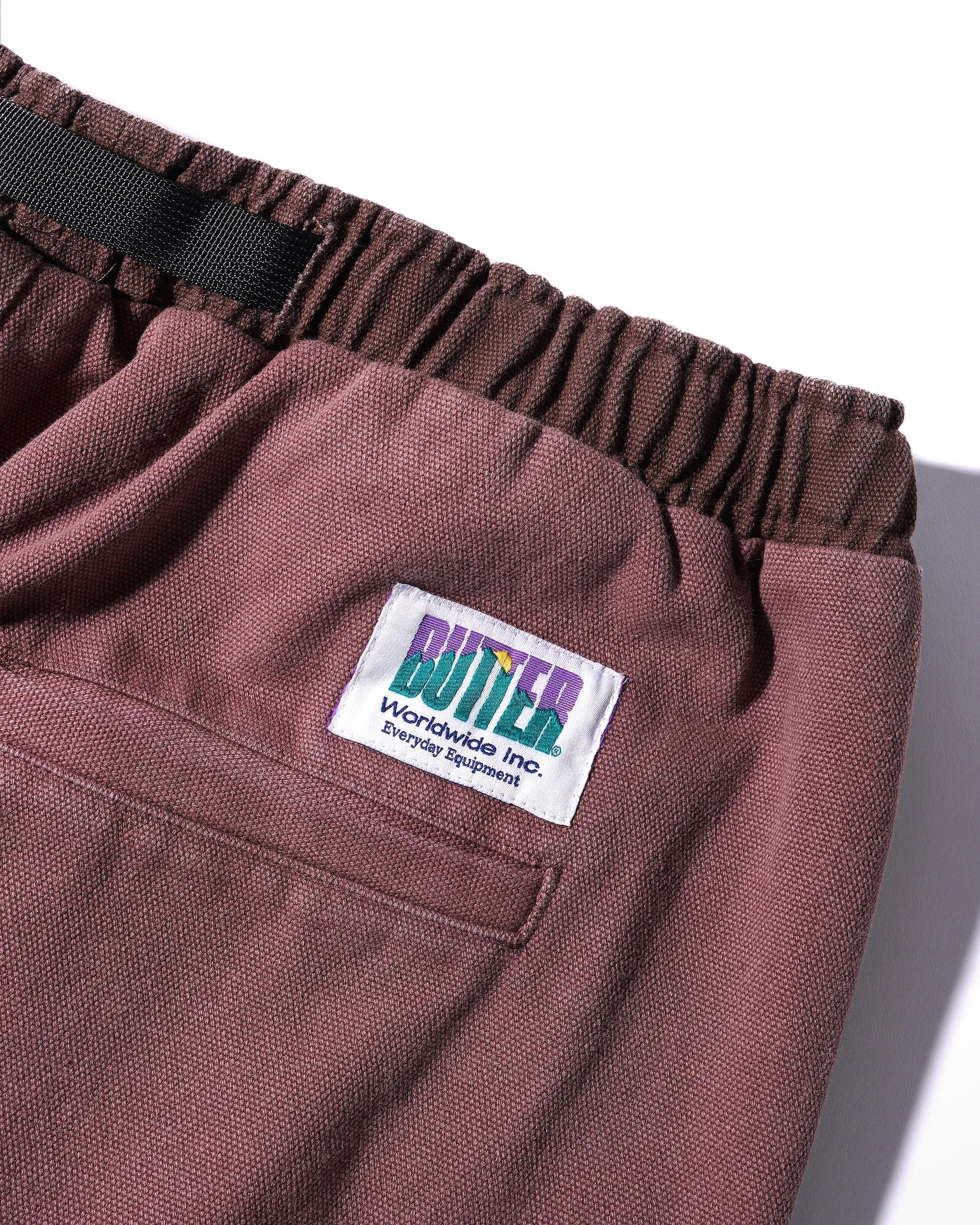 Washed Canvas Patchwork Pants, Washed Burgundy