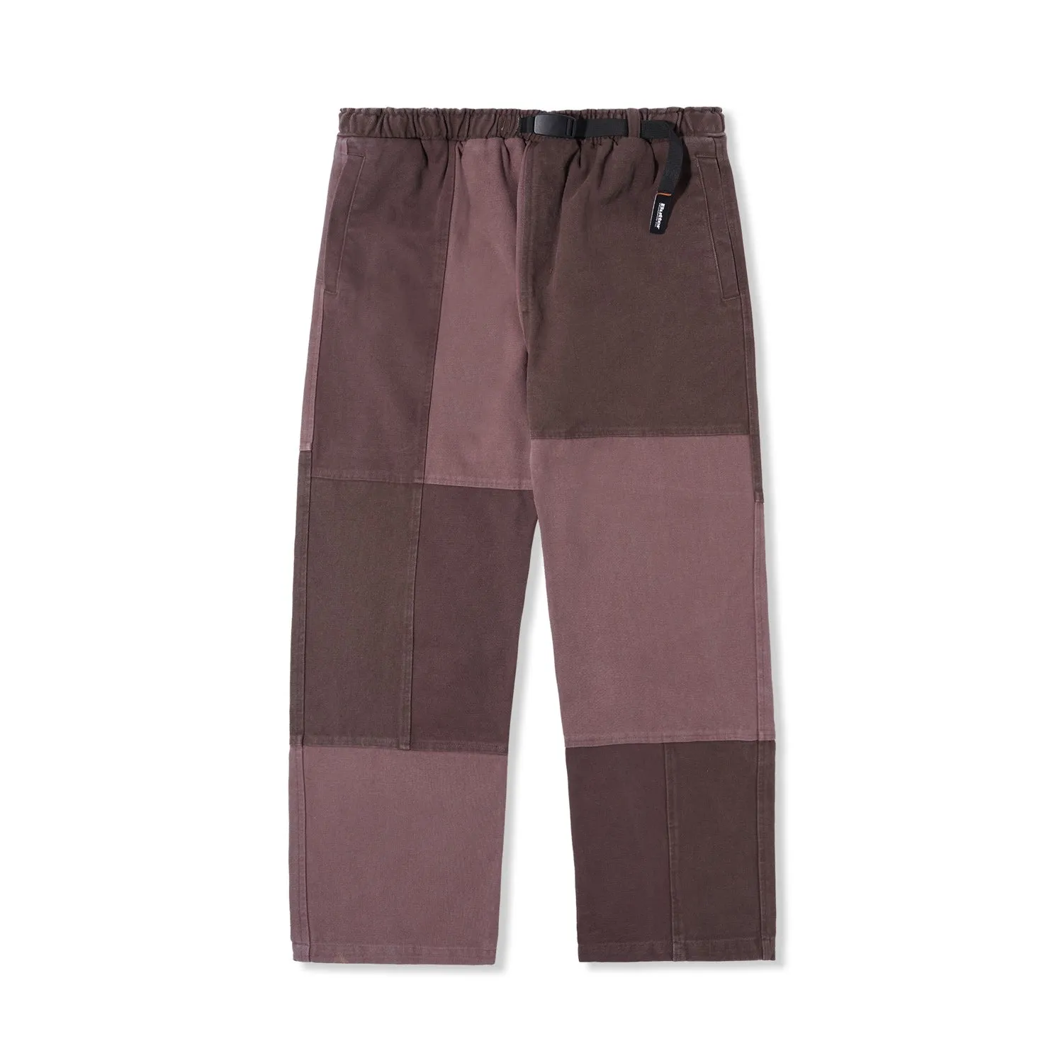 Washed Canvas Patchwork Pants, Washed Burgundy