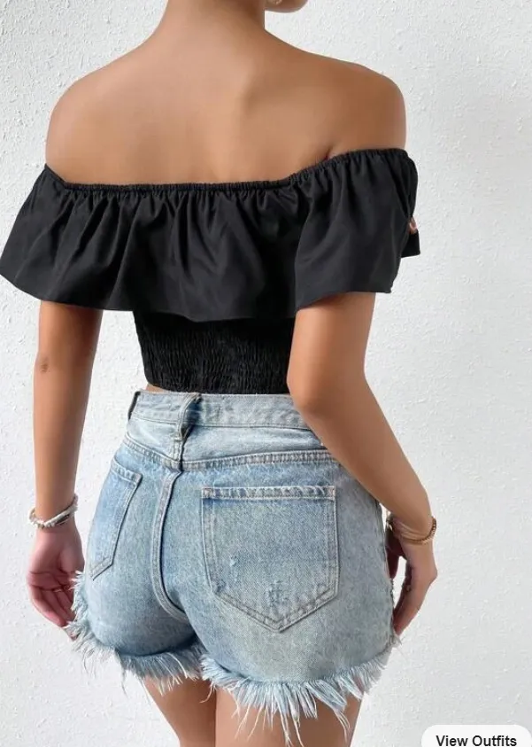 Women Floral Off the Shoulder Crop Top