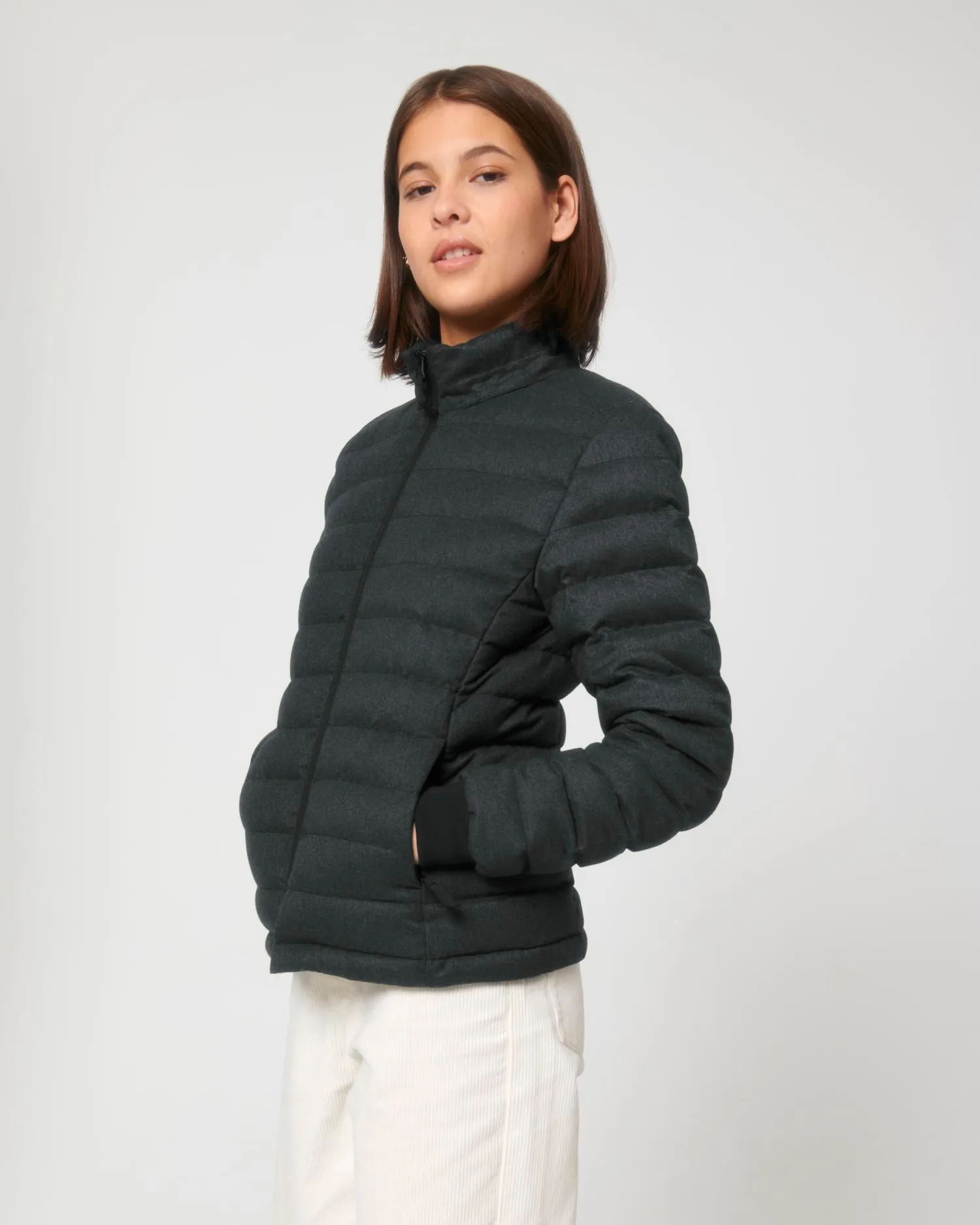 Women's Eco Padded Jacket - Stella Voyager Wool-Like Jacket STJW897