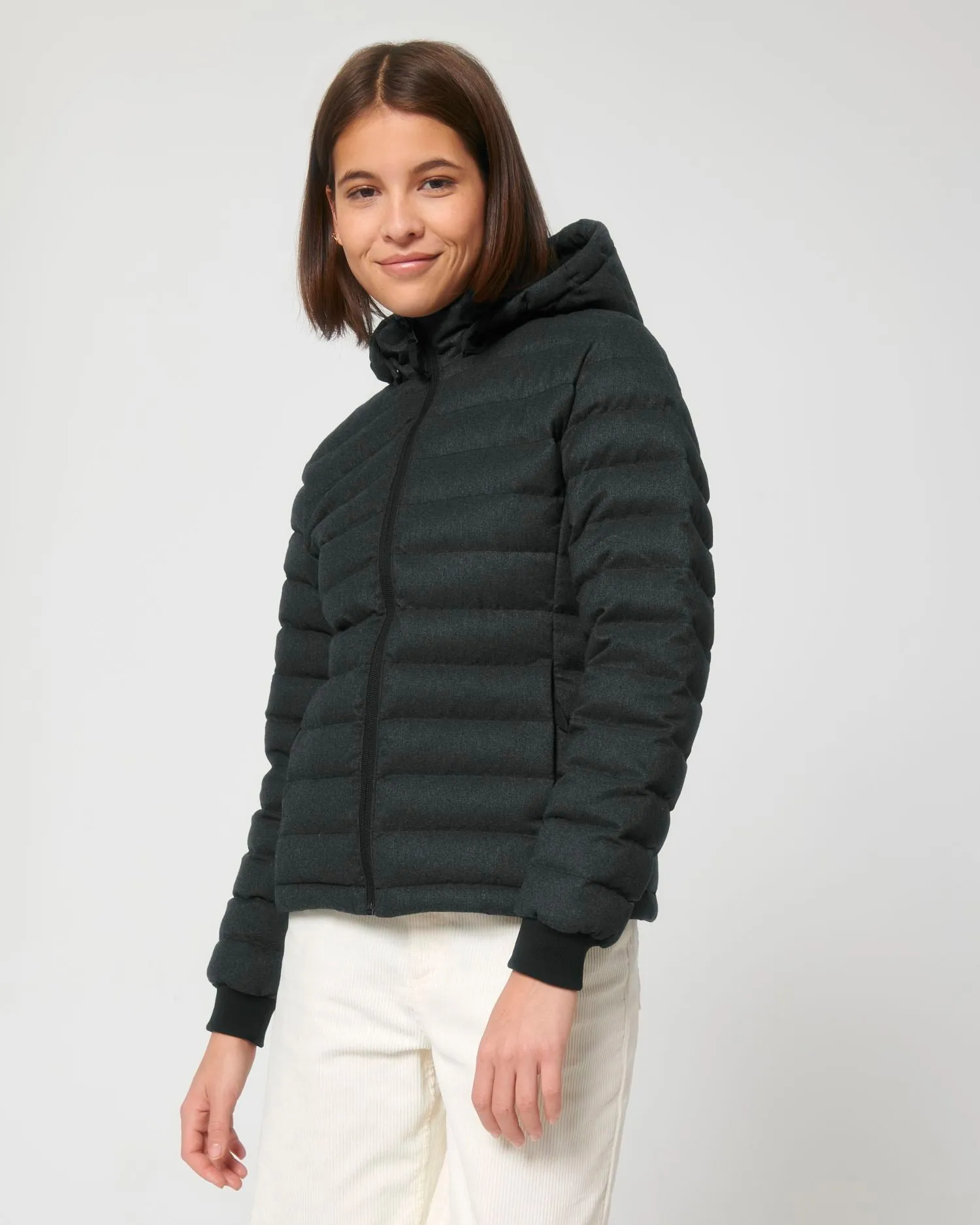 Women's Eco Padded Jacket - Stella Voyager Wool-Like Jacket STJW897